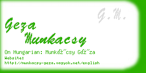 geza munkacsy business card